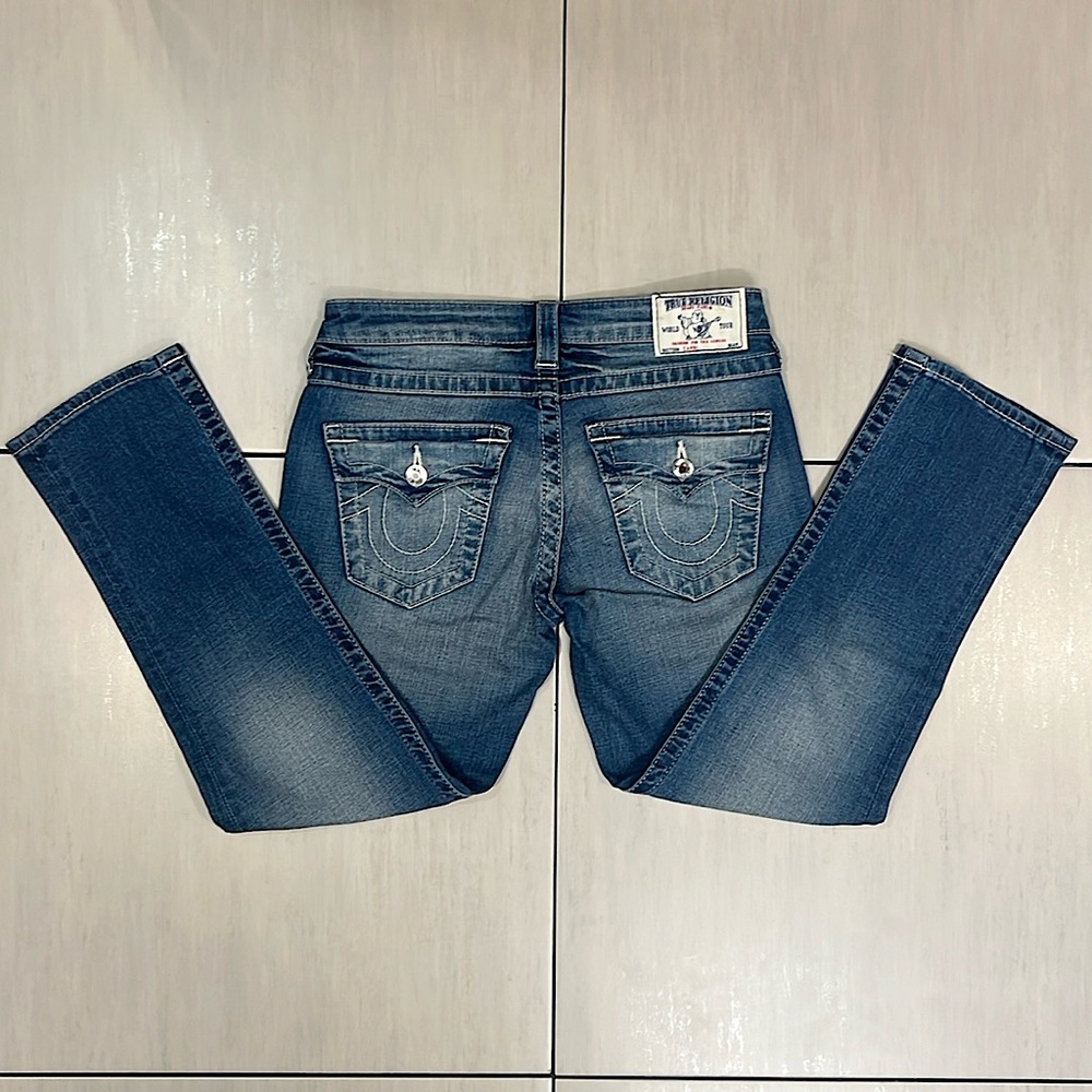 True Religion Rare Vintage Capri Gem Detailed Jeans